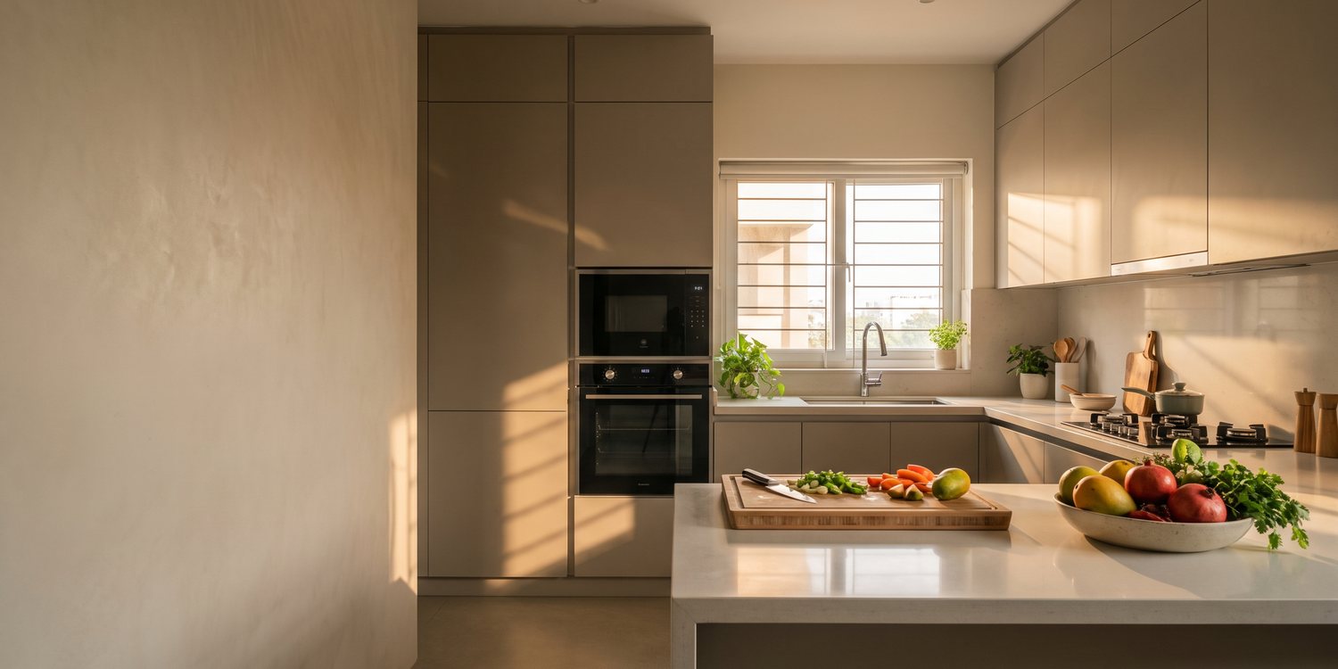 A finished modern Indian kitchen