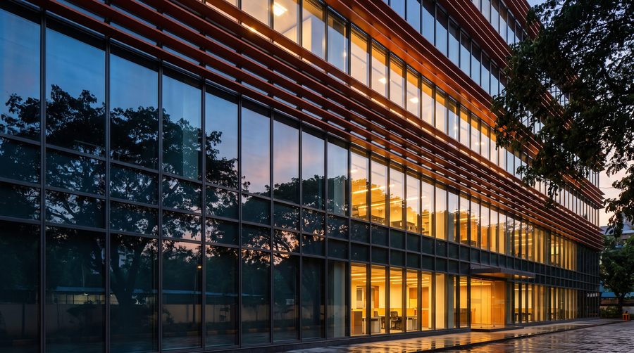 Glass facades in Indian sun: what shading actually saves